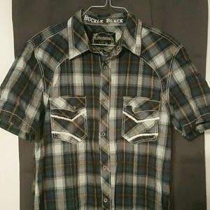 Buckle black men's shirt